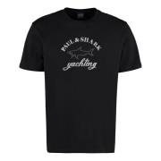 Paul & Shark Präglad bomulls-T-shirt Black, Herr