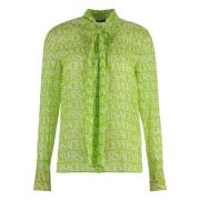 Versace Silke Båge Blus Green, Dam