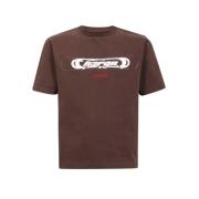 Heron Preston Bomull T-shirt med Front Print Brown, Herr