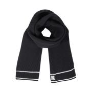 Balmain Räfflad Logoscarf Black, Herr