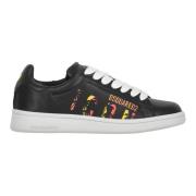 Dsquared2 Lågtopp lädersneakers Black, Dam