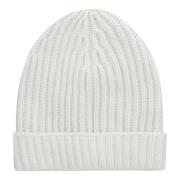 Malo Kashmir Ribbstickad Beanie Mössa Beige, Herr