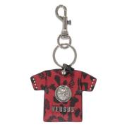 Versus Versace Stilig läder nyckelring med logodetalj Red, Unisex