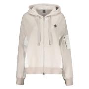 Lorena Antoniazzi Hoodie med dragkedja och Stjärn Patch Beige, Dam