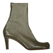 Bottega Veneta Bloc Läder Ankelboots Beige, Dam