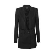 Karl Lagerfeld Dubbelknäppt blazer med peak-revers Black, Dam