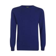 Dondup Räfflad Cashmere Tröja Blue, Herr