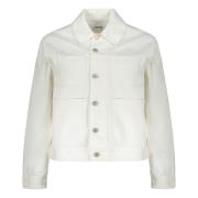 Ami Paris Stilig Denimjacka med Fyra Fickor White, Herr