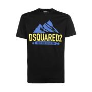 Dsquared2 Tryckt Crew-neck T-shirt Black, Herr