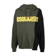 Dsquared2 Militärgrön Patchwork Hoodie Green, Herr