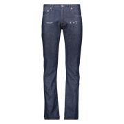 Off White Slim Fit Jeans med Logodetaljer Blue, Herr