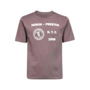 Heron Preston Bomull T-shirt med Tryck Brown, Herr