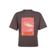 Heron Preston Cotton T-shirt med Front Print Brown, Dam