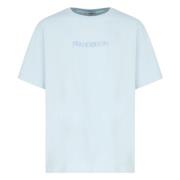 JW Anderson Blå T-shirt med 3D-logobroderi Blue, Herr