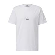 Msgm Bomull T-shirt med Logo Print White, Herr