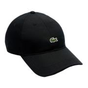 Lacoste Svart ostrukturerad keps med liten logotyp Black, Herr