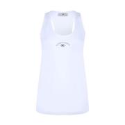 Elisabetta Franchi Studded Racerback Tank Top White, Dam