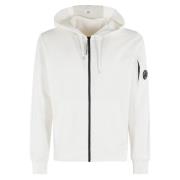 C.p. Company Mysig Dragkedja Fleece Hoodie White, Herr