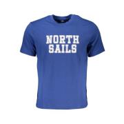 North Sails Blå Bomull Tryck Logo T-shirt Blue, Herr