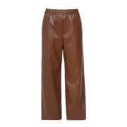 Max Mara Weekend Vida byxor i eco-läder Plutone stil Brown, Dam