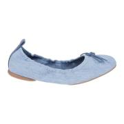 Hogan Denim Ballerina med Läder Charm Blue, Dam