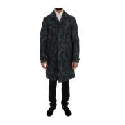 Dolce & Gabbana Bl Camouflage Elegance Trenchcoat Blue, Herr