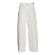 7 For All Mankind High-Waisted Carrot Jeans Bianco White, Dam