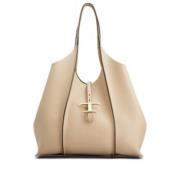 Tod's Tidlös lädertoteväska Beige, Dam