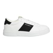 Emporio Armani Multifärgade Lädersneakers för Män White, Herr