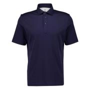 Brunello Cucinelli Bomull Polo Skjorta 100% Bomull Italien Blue, Herr