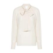 Givenchy Knut Krage Blus Beige, Dam