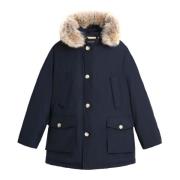 Woolrich Herr Arctic Parka med Avtagbar Päls - Melton Blue Blue, Herr