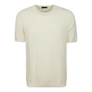 Roberto Collina Vit Bomullssvamp Effekt T-shirt White, Herr