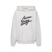 Anine Bing Grå Signature Sweatshirt med Print Gray, Dam