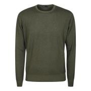 Hindustrie Lyxig Cashmere Crewneck Sweater Green, Herr