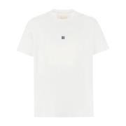 Givenchy Slim fit t-shirt i bomull med 4G-broderi White, Herr