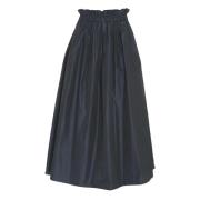 Herno Taffeta Midi Kjol Black, Dam