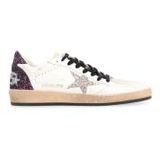 Golden Goose Stjärna Glitter Sneakers med Slitna Detaljer White, Dam