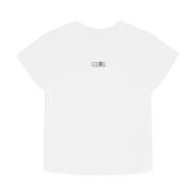 MM6 Maison Margiela Vit Bomull Crew Neck T-shirt White, Dam