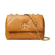 Tory Burch Liten Kira Quiltad Axelväska Brown, Dam