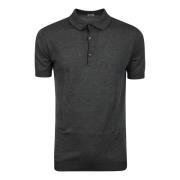 John Smedley Grå Bomullspolo Slim Fit Black, Herr