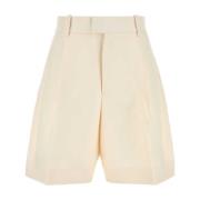 Jil Sander Ivory Cotton Bermuda Shorts Beige, Dam