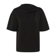 InWear Elegant Draperad Svart T-shirt Black, Dam