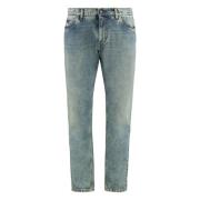 Dolce & Gabbana Bomull Regular Fit Jeans med Kontrast Sömnad Blue, Her...