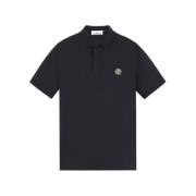 Stone Island Logo Patch Polo Shirt Blue, Herr