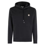 Maison Kitsuné Räv Huvud Patch Hoodie Black, Herr