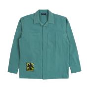 Pleasures Grön Nylon Overshirt med Logodetalj Green, Herr