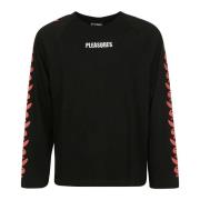 Pleasures Svart Raglan Långärmad T-shirt Black, Herr