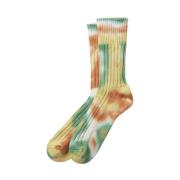 RoToTo Räfflad Tie Dye Crew Strumpor Multicolor, Herr