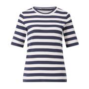 Luisa Cerano Randig bomull T-shirt Blue, Dam